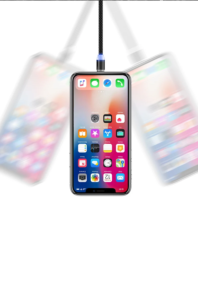Кабель для зарядки Micro USB/USB-C 1 м круглый 8 контактов магнитный поддержка быстрой