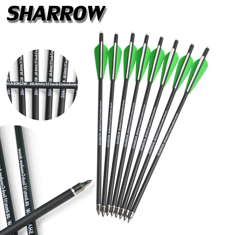 

15Pcs 17" Archery Crossbow Arrows Bolts Carbon Replaceable Arrowhead Bow And Arrow For Hunting Shooting Archery Accessories