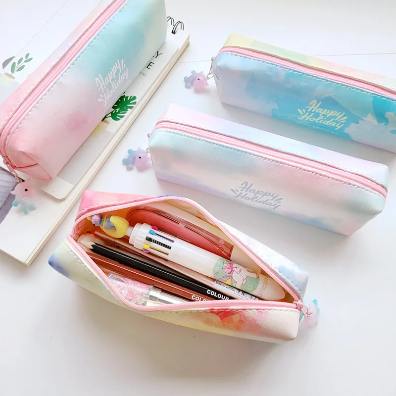 

1pcs Pu Leather Pencil Bag High Capacity Business Pencil Cases for Kids Girl Boy School Office Pen Bag Pouch Stationery Supplies