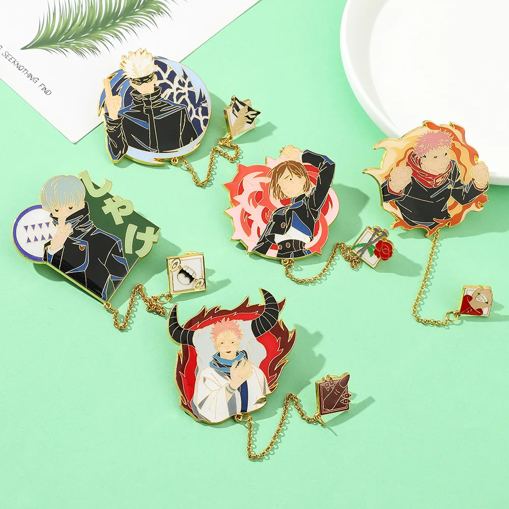 Броши на одежду Gojo Satoru аниме аксессуары портфель значки рюкзак Мультяшные