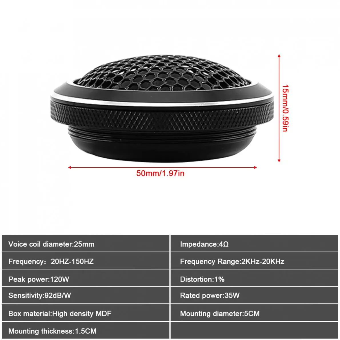 2шт 120 Вт черный Мини Универсальный высокоэффективный купольный автомобильный