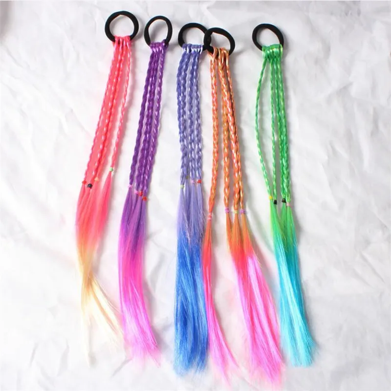 Girls Twist Braids Hair Rope Headdress Children Gifts Street Fashion Kids Elastic Band Rubber Wigs Braider | Красота и здоровье