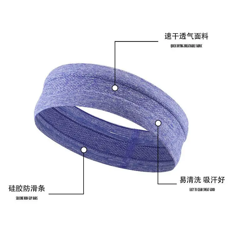 

Fitness Equipment Yoga Headband Jogging Sweat Band Silicone Non-slip Antiperspirant Headband Sports Clothes For Women