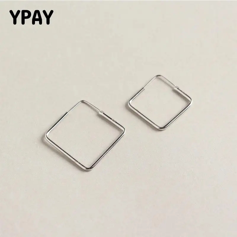 Женские Геометрические Квадратные Серьги YPAY из настоящего серебра 925 пробы