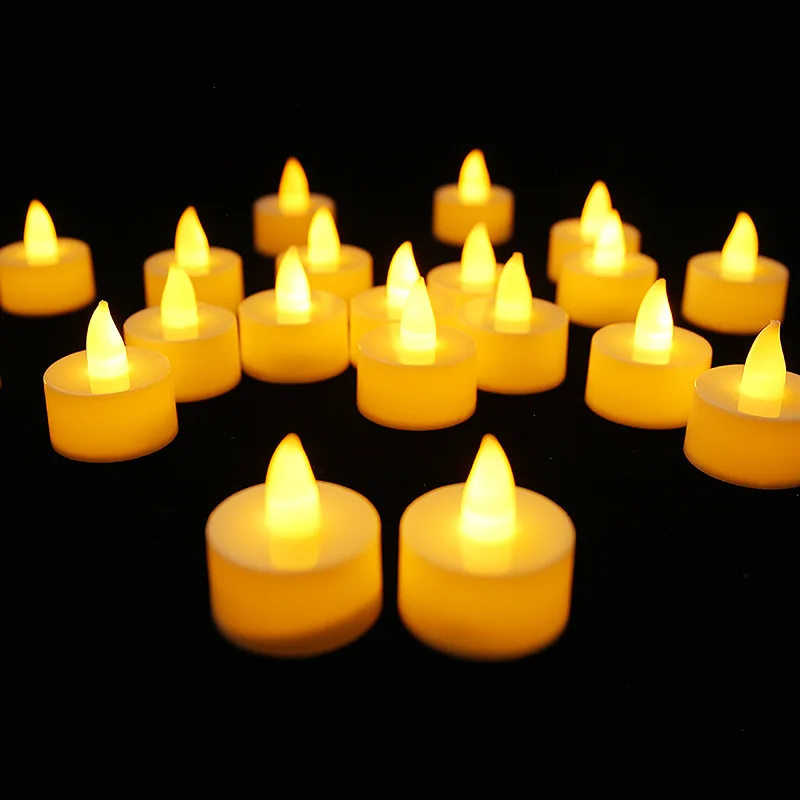 

24X Electronic Candle Flicker LED Tea Light Warm White Bedside Night Lamp Button Battery Operated Camping Tent Light Xmas Decors