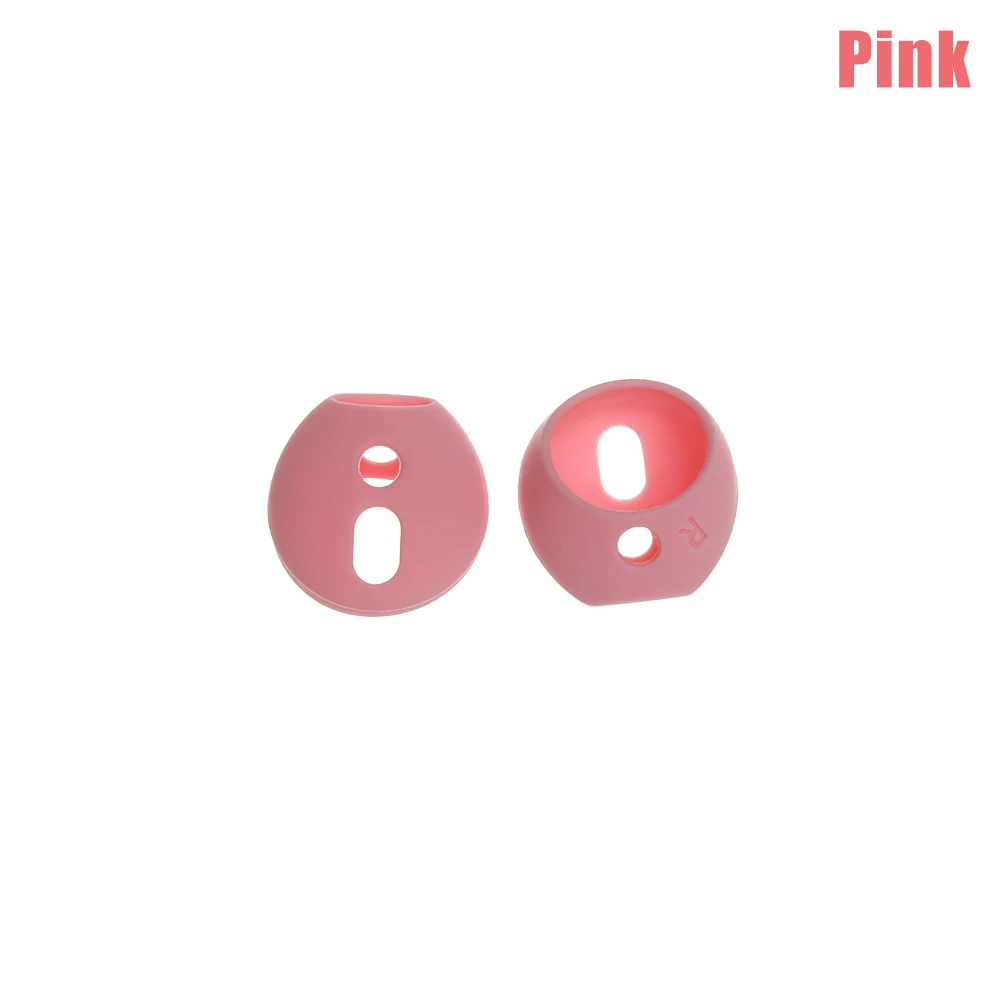 Pink 1 пара Силиконовый цветной наушник конфеты защитный чехол противоскользящие наконечники для наушников Наушники Замена для Apple Airpods - Цвет: Pink
