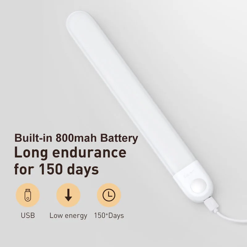 Baseus PIR светодиодное освещение для шкафа датчик движения тела свет USB