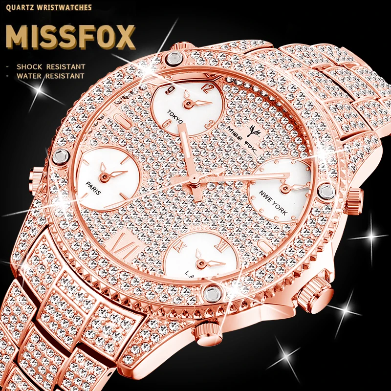 Часы MISSFOX Мужские Наручные с двойным циферблатом брендовые Роскошные деловые