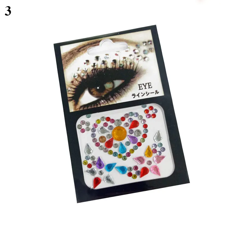 

Tattoo Eyeshadow Face Sticker Makeup Crystal Diamond Glitter Stickers Rhinestone Eyes Sticker Eyeliner Makeup Tool Beauty