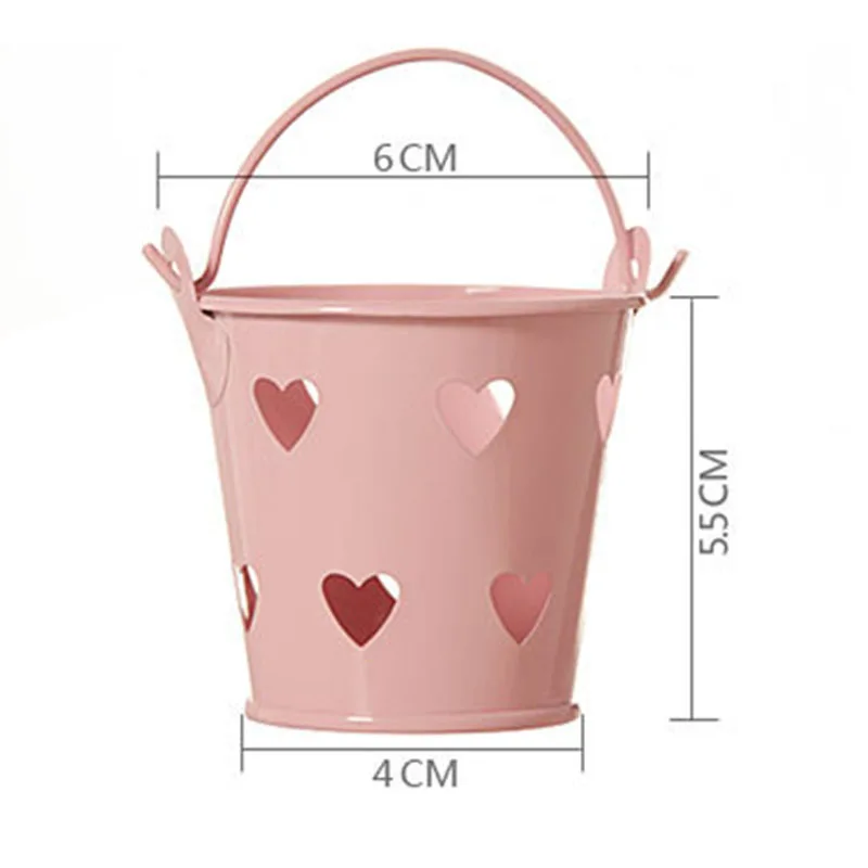 Свадебная металлическая мини Оловянная Корзина Коробка для конфет горшки паила