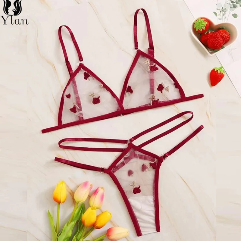 Новый набор белья Горячее Красное Для женщин нижнее белье прозрачное