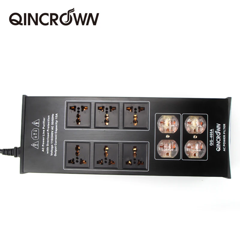 

QINCROWN HIFI Power filter YY-460 power supply socket lightning protection with voltage display