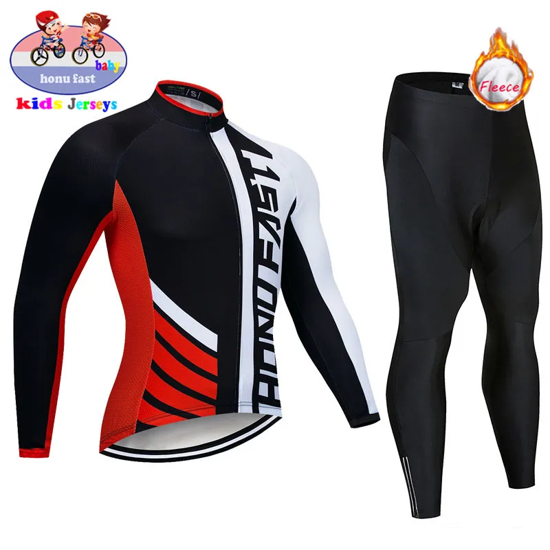 long sleeve Set 4 Детская команда nvvtrek, коллекция года, зимний комплект одежды из быстросохнущей Джерси для велоспорта, одежда спортивный костюм для улицы Ropa de bicicleta - Цвет: long sleeve Set 4