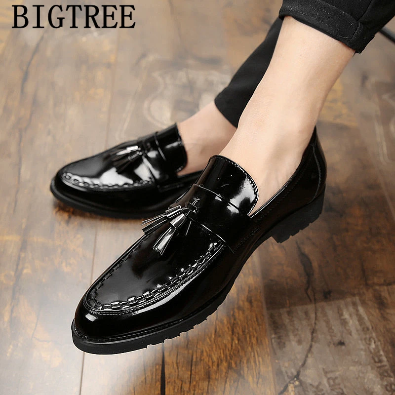 

Crocodile Shoes Italian Tassel Loafers Men Formal Shoes Men Classic Coiffeur Brown Dress Luxury Men Shoes Leather Slip Dress
