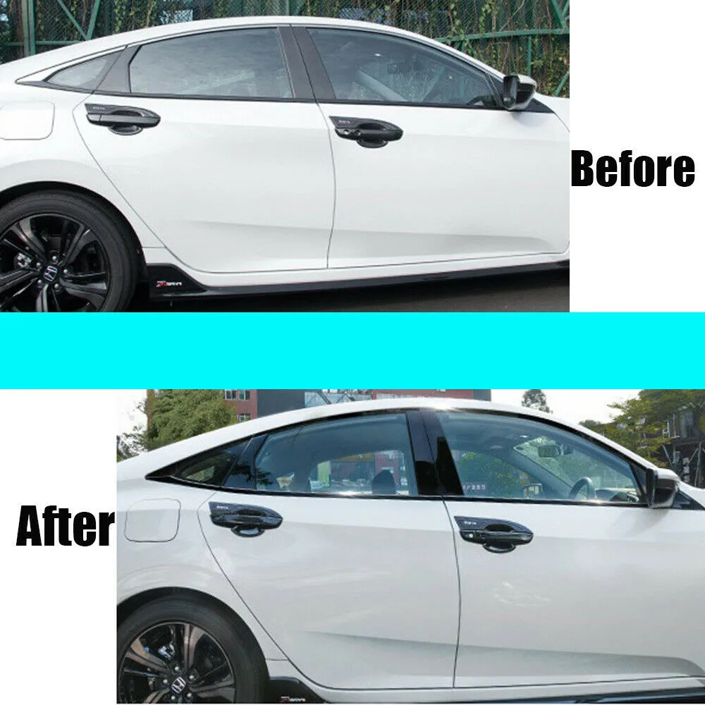 

Glossy Black Door Pillar Covers Left & Right Window Pillar Posts Door Trim