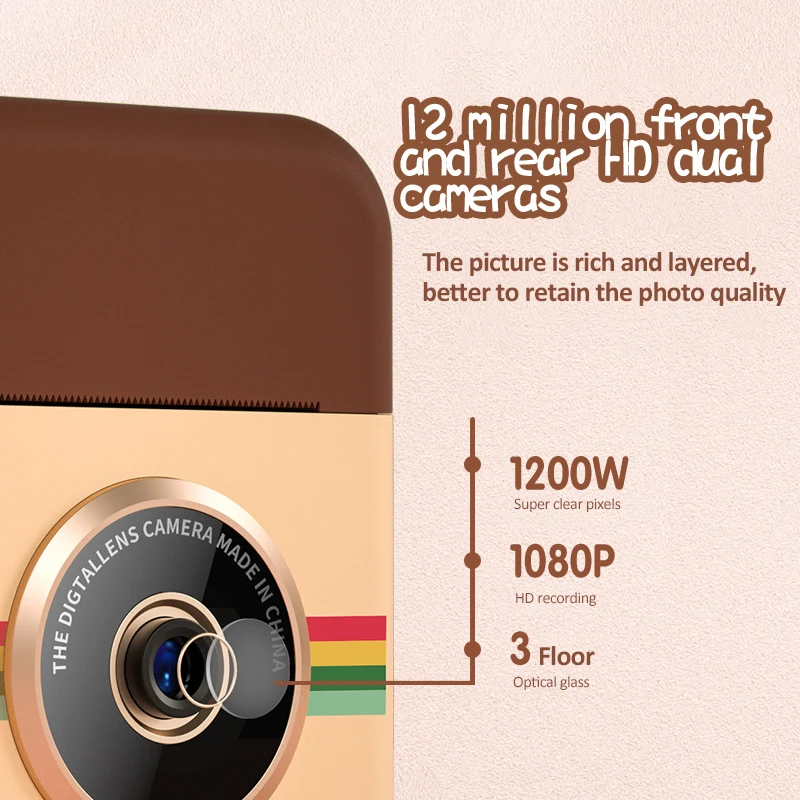 New Children Camera Instant Print Camera For Kids 1080P HD Digital Camera With 3 Rolls Thermal Paper Child Toy Camera Birthday
