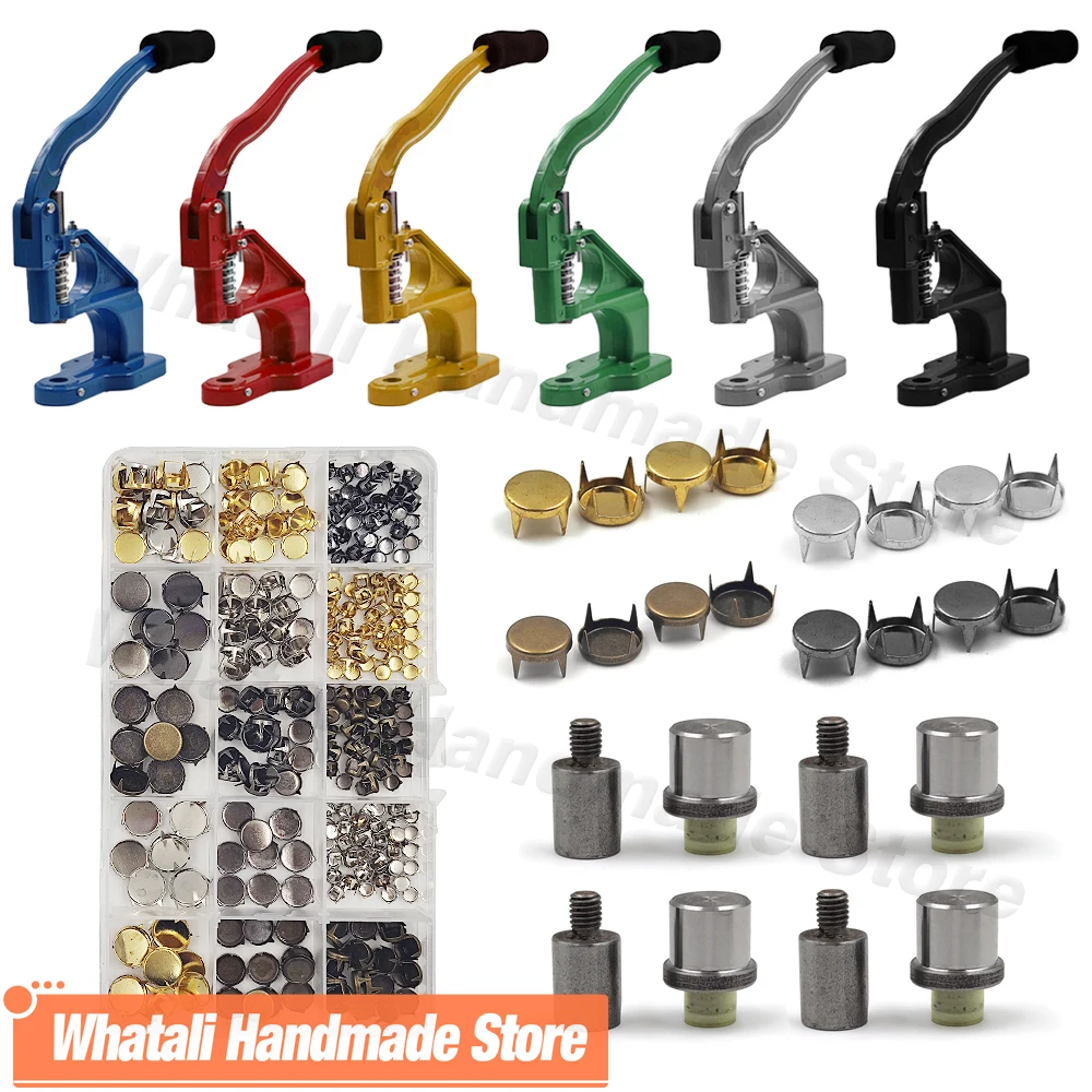 

Round Flat Claw Rivet Kits Spots Nailhead Spike Studs Mold Hand Press Machine For DIY Leathercraft Shoes Clothing Bag Caps Parts