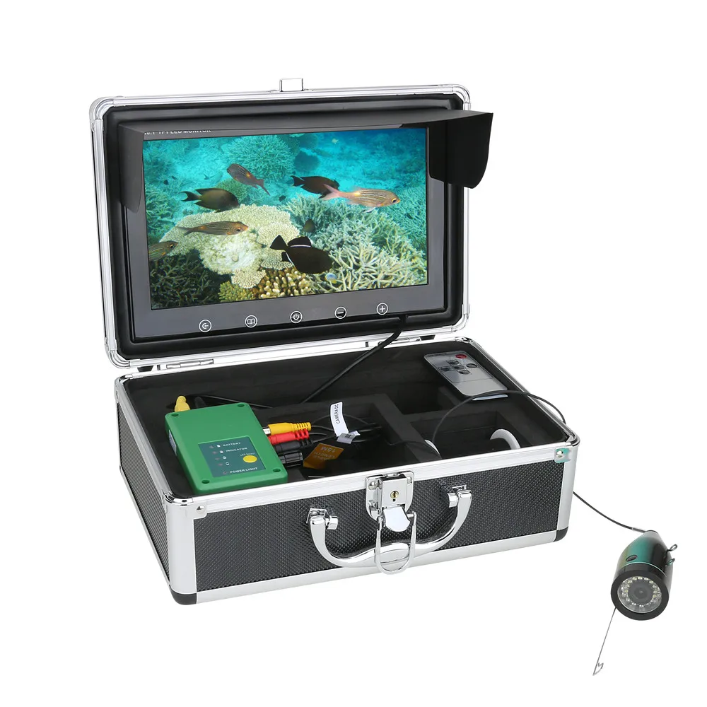 Скидка 10 дюймов Рыболокаторы подводная рыбалка Камера 15 шт. инфракрасная лампа 1080P 15 м Камера + 15 шт. белых светодиодов для подледного лова