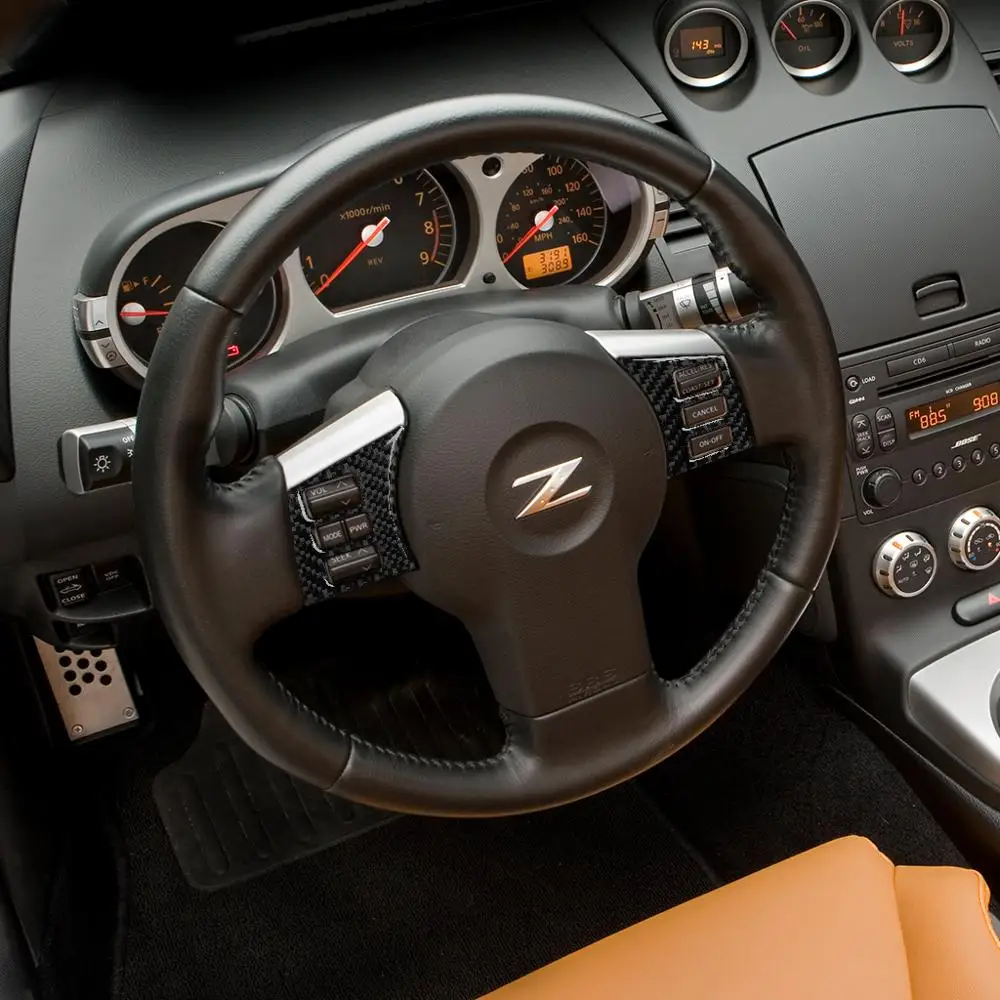 Углеродного волокна декоративные автомобиля руль кнопка рамка модификация