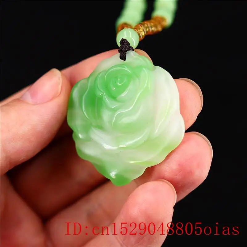Зеленый нефритовый розовый кулон для подарка женские натуральные китайские