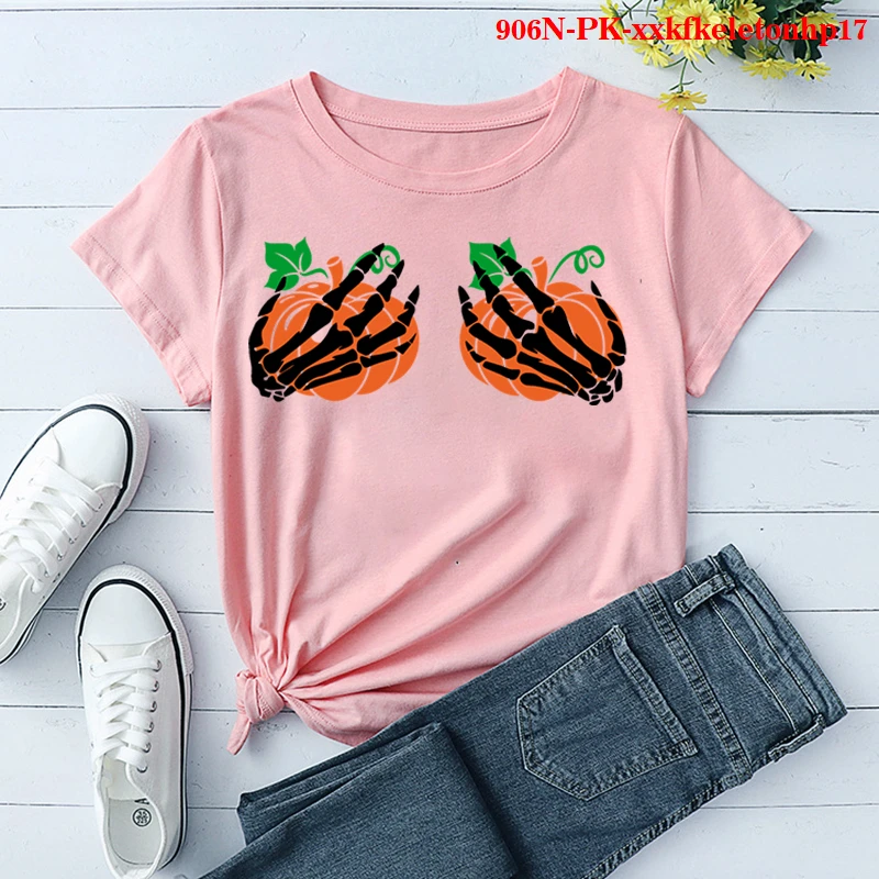 

Женская футболка с коротким рукавом, круглым вырезом и принтом руки