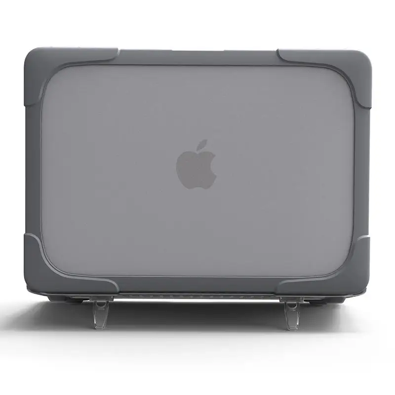 Для Apple MacBook Air Pro retina 11, 12, 13, 15 дюймов чехол с подставкой, защитный чехол с твердой поверхностью, ударопрочный, теплоизлучающий - Цвет: Серый