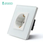 Европа, Россия, 16A настенная электрическая розетка Bseed, белая, черная, серая, золотая, прозрачная стеклянная панель, электрическая розетка для дома