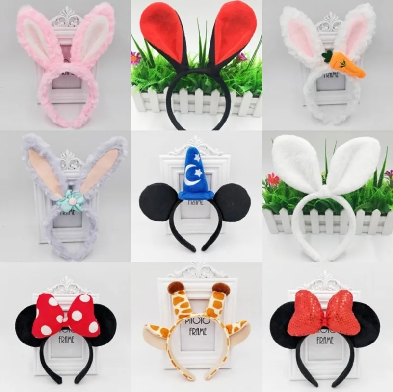 Disney повязка на голову детская одежда с Минни обруч микки кролик Ушастый заколка