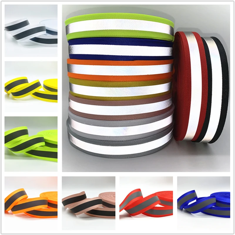 5 ярдов/Лот 20 мм Безопасность Серебристая отражающая Rbbon для шитья пришить ткань