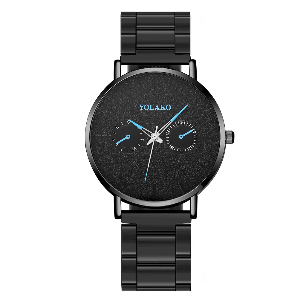 

Simple Men Wristwatch Clock Business Female Wrist Watch Casual Waterproof Black Stainless Steel Strap Men Quartz Watch Saat Gift