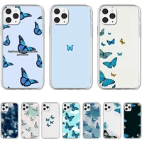 blue butterfly phone case for iphone 5 se 2020 6 6s 7 8 plus x xr xs 11 12 mini pro max fundas cover