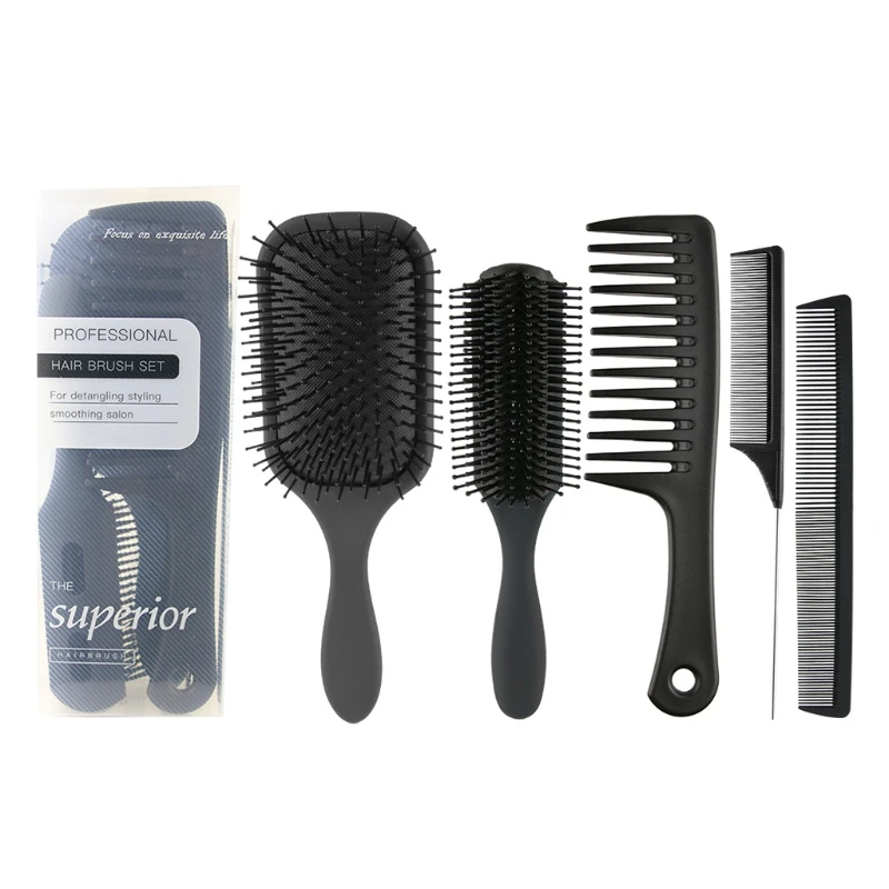 

5Pcs Paddle Hair Brush Detangling Brushes Comb Set for Men Women Wet Dry Hairbrush Long Thick Thin Curly Natural Hair