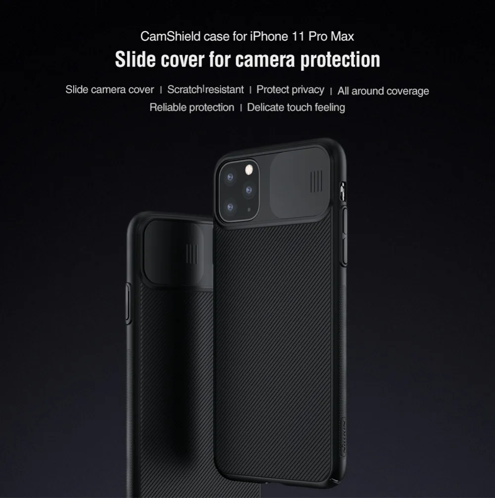 Для iPhone 11 11 Pro Max чехол для камеры Nillkin Роскошная текстура Спортивная Силиконовая задняя крышка Camshield для iPhone 11 Pro Max чехол для телефона