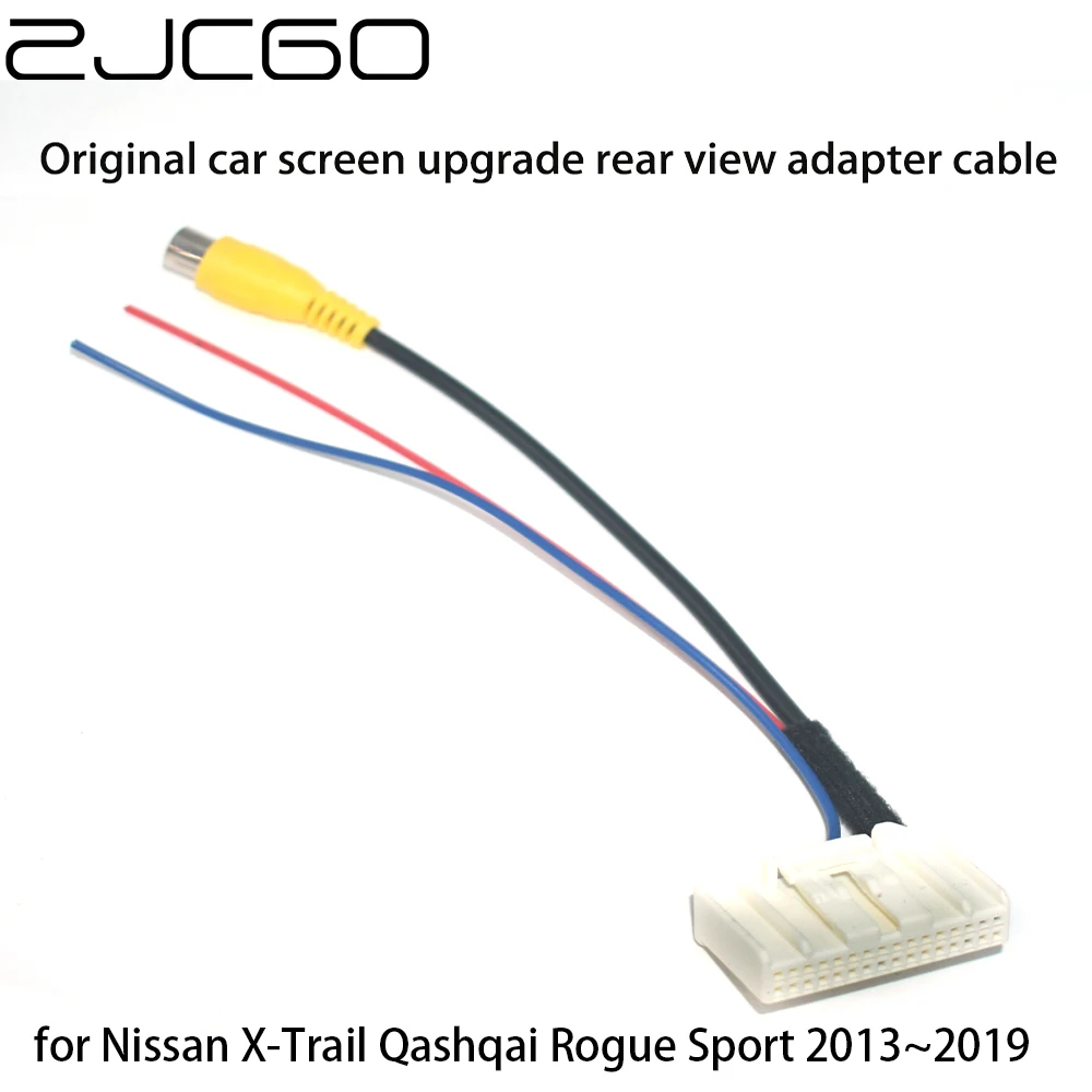 Автомобильный адаптер для камеры заднего вида с RCA кабелем Nissan X-Trail Qashqai Rogue Sport 2013 ~