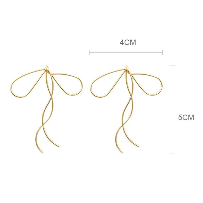 

Korean Version Of The New Line Bow Earrings Female Elegant Temperament Personality Light Luxury Simple Earrings