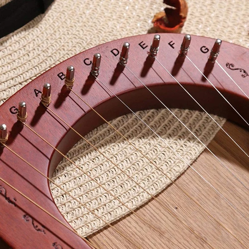 

Lyre Harp 10 String Harp Portable Small Harp with Durable String Musical Instrument Stable Sound Quality Harp,Wood Color