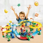 Большие частицы Roller Coaster строительные блоки мрамор бег Кирпичи DIY строительные игрушки для Детский подарок