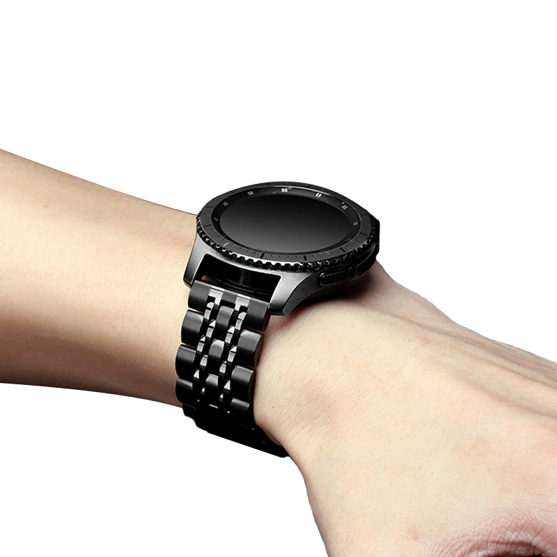 22 мм ремешок из нержавеющей стали для samsung galaxy watch 3 45 46 шестерни S3 Frontier huawei gt 2 2e amazfit