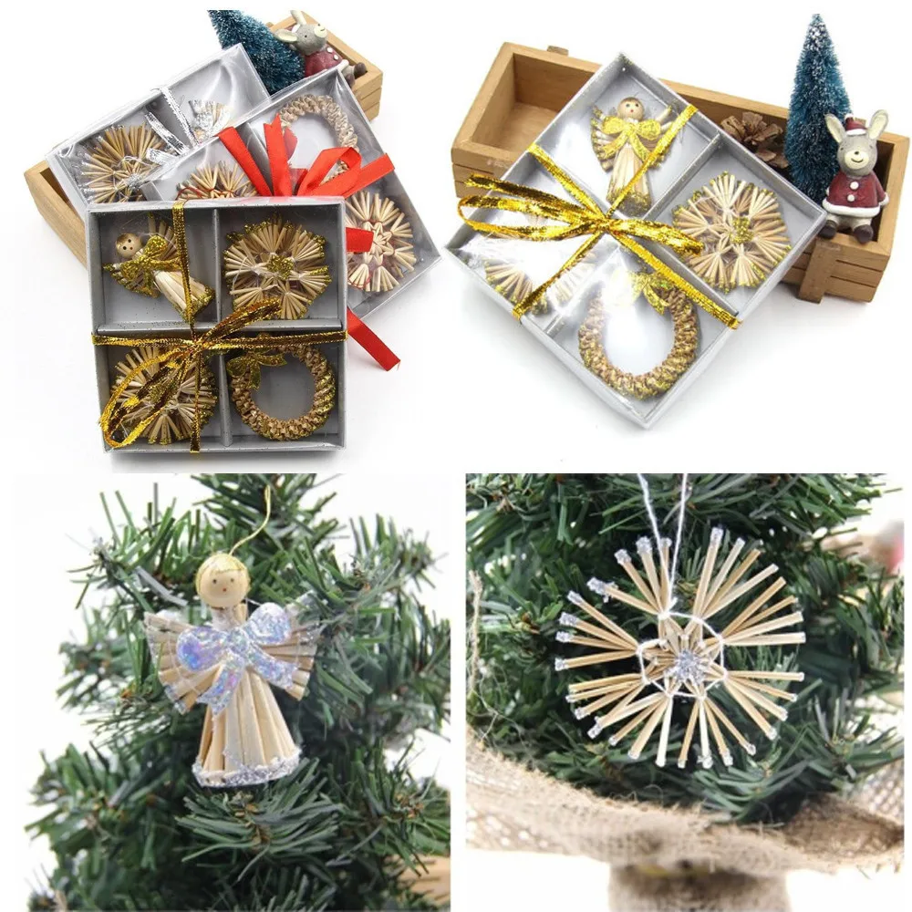 Стильное и креативное украшение из соломы в виде ангела Рождественский венок