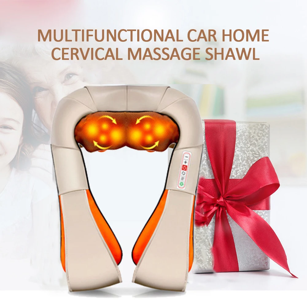 

Electrical Massage Shiatsu Back Shoulder Body Neck Massager Multifunctional Shawl Infrared Heated Kneading Car/Home Massager