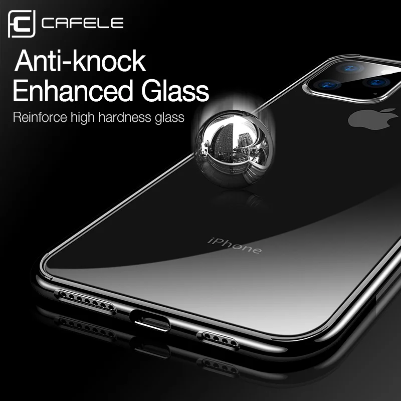 Cafele for iPhone 11 Pro Max Transparent Tempered Glass and TPU Edge Case Ultra Thin Protective Cover pro |