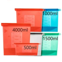 extra large 4000ml silicone food saver bags reusable silicone food storage bag sandwich liquid snack meat vegetable
