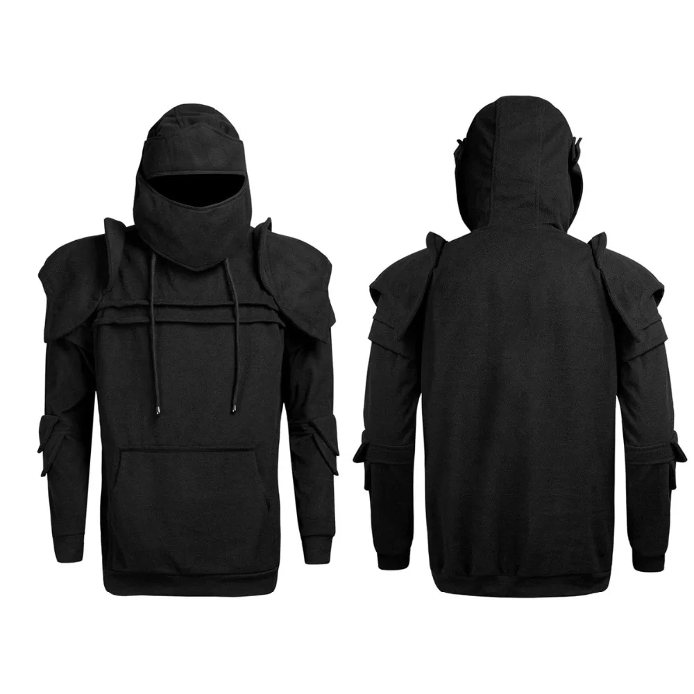 Мужская куртка с капюшоном однотонная ветрозащитная Флисовая теплая свитер на