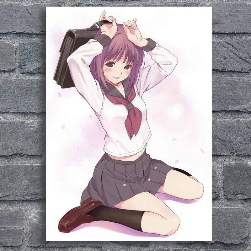 

Japanese Manga Wall Art Anime Sexy Girls Posters Drawing School Girl Uniform Prints Pictures Canvas Painting Bedroom Home Decor