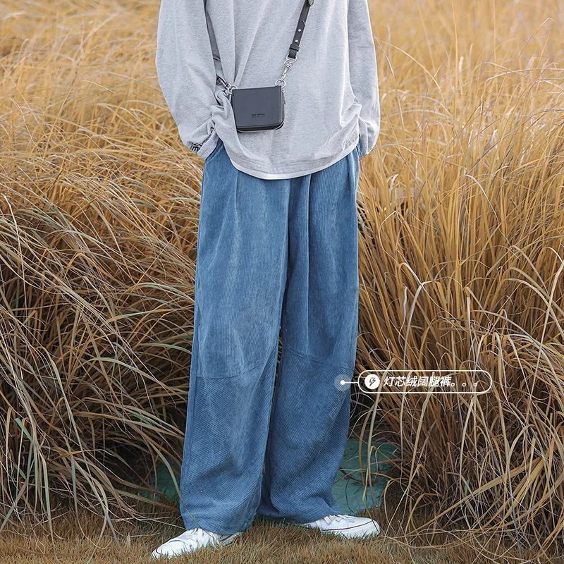 

S-XXL 2021 New Men's Corduroy Pants Men Business Fashion Solid Color Hip Hop Vintage Pants Man Clothes Streetwear Male Pants