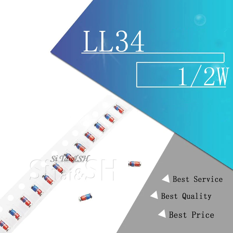 100 шт. ZMM 3V 3V3 3V9 4V7 5V1 7V5 8V2 10V 12V 15V 16V 18V 20V 24V LL34 SMD зенеровские пакет диодов 1/2W 0 5 w чип