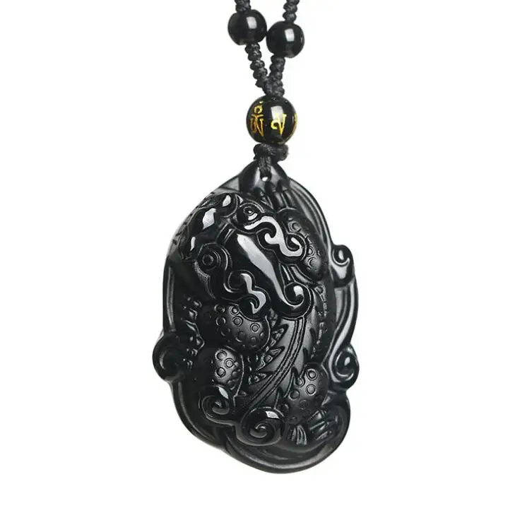Природный обсидиан PI xiu кулон на ночь богатый Кристалл Ювелирные изделия Подарки