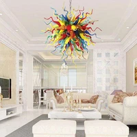 hand blown glass crystal chandelier multi diameter90cm led art pendant light indoor lustre hotel hallparlor decoration