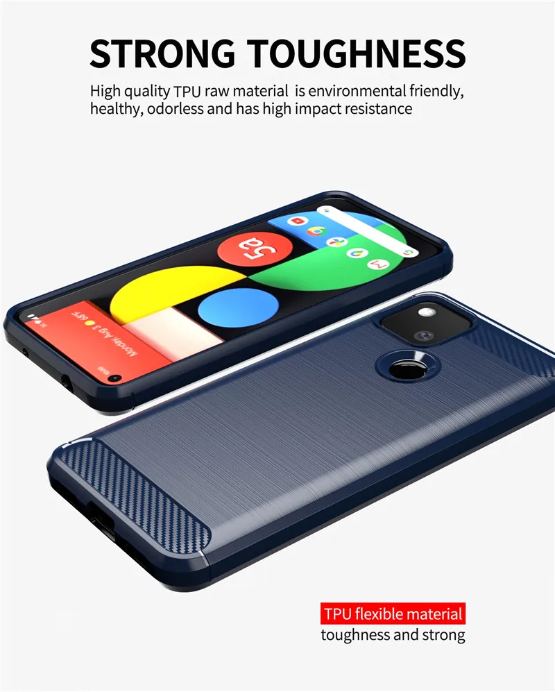 For Google Pixel 5A Case For Pixel 5A 5 4A 4 Funda Bumper Silicon Anti-knock Carbon Fiber Cover  Phone Shell For Google Pixel 5A