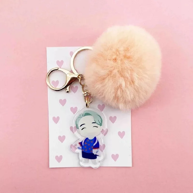

3 LOBTS bulletproof youth Group Cartoon keychain plush ball pendant